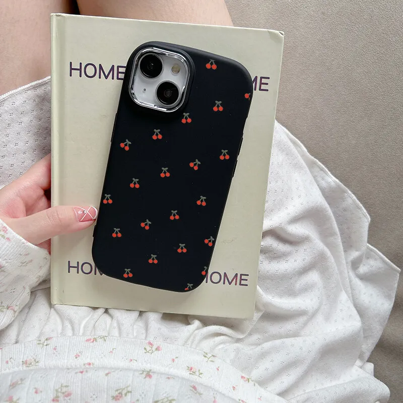 Cute Cherry Bow Luxury Lens Cover Phone Case