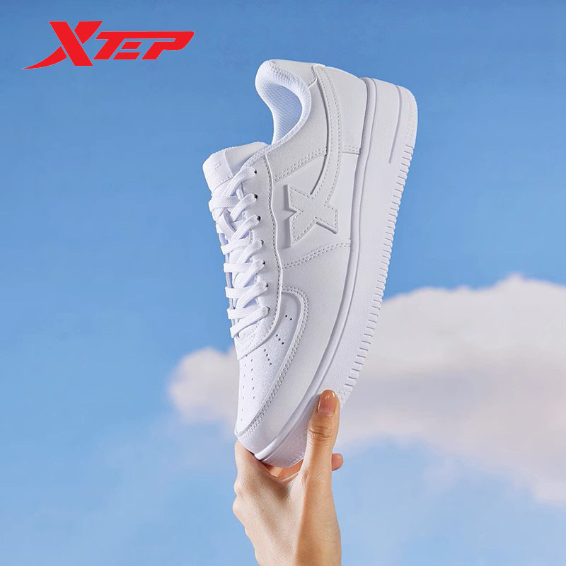 Xtep Women Men Skateboarding Shoes Non-Slip Casual White Couple Skate Sneakers Male Female Luxury Brand Shoes 881219319851