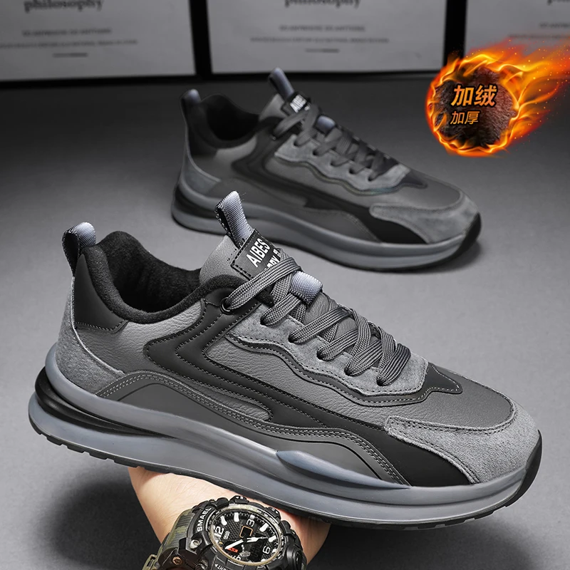 

Men Winter Warm Shoes Fashion Plush Warm Cotton Shoes Outdoor Sneakers Male Casual Shoes Boy Fur Footwear Flat Trainers for Man