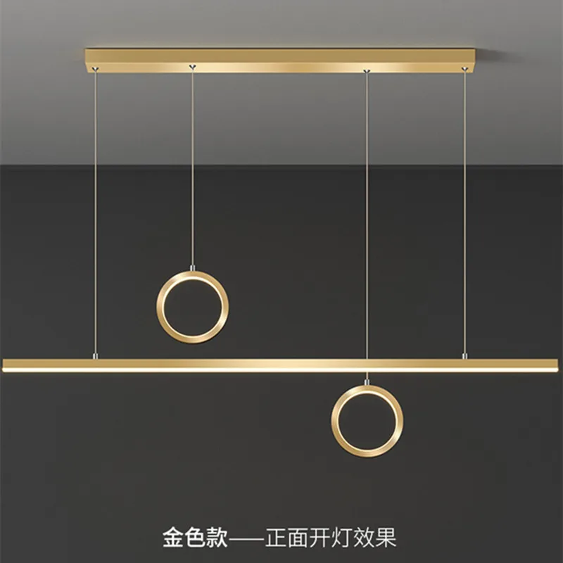 

Modern Simple LED Chandelier Black/Golden Nordic Dining Room Island Hanging lights Aluminum Home Decoration fixtures