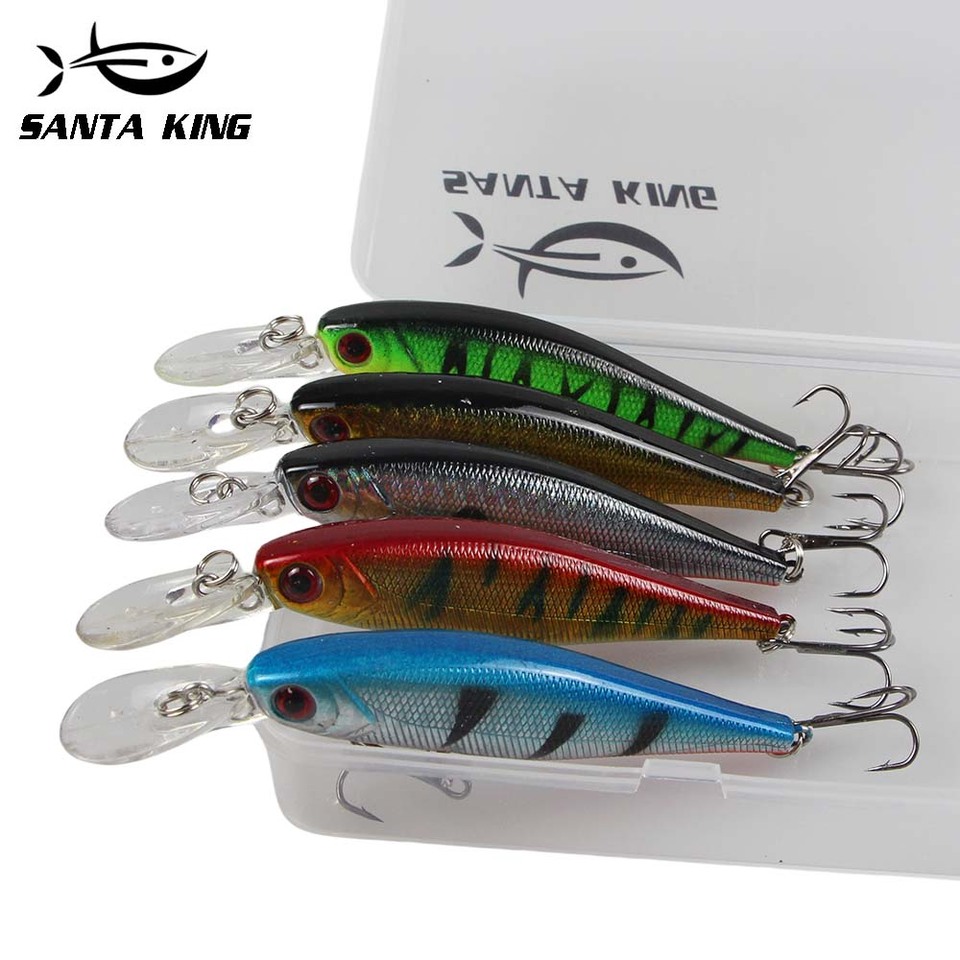 Santa king 10.5cm 9.5g Fishing Lures Featuring Sharp Three Hooks 3D Fisheye Design for Superior Underwater Fishing Performance