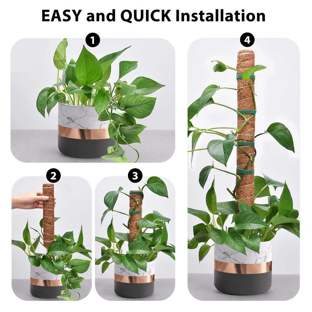Plant Climbing Coir Support Pole Potted Moss Stick Extendable for Monstera Creepers Vines 1PC
