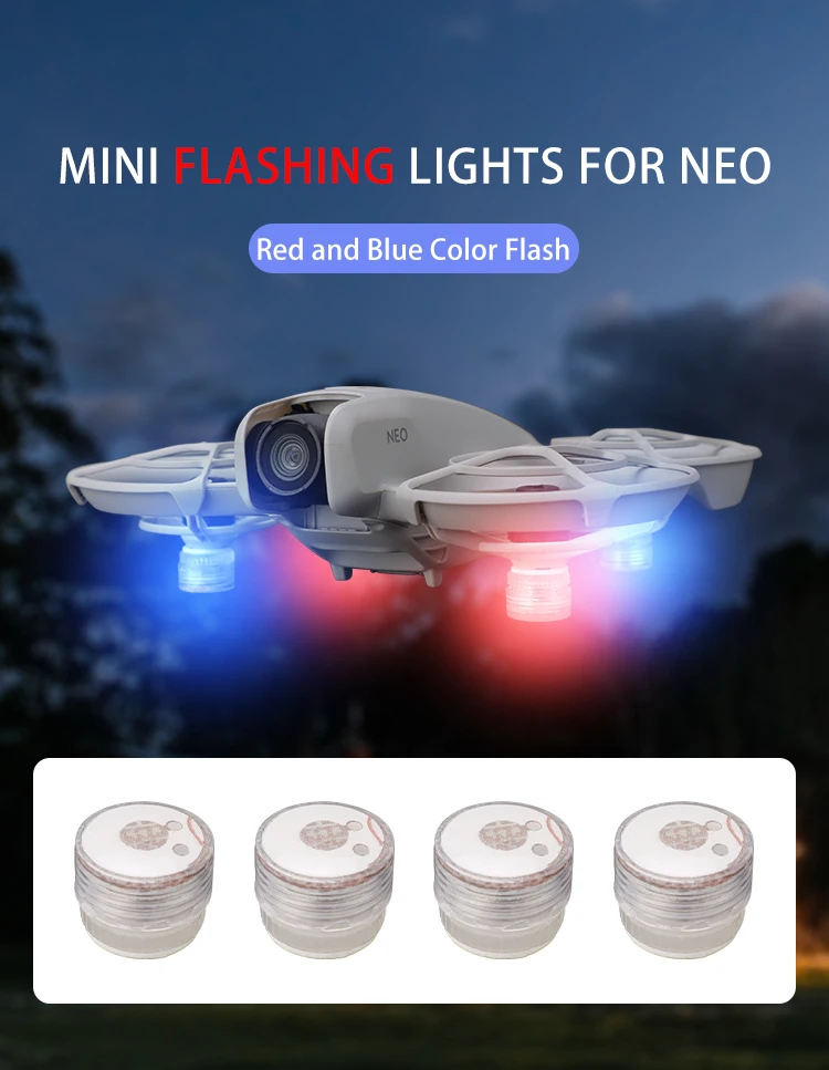 Description Picture 2 of itemFor DJI Mini 4/3 Pro Neo Air 2/3S Avata 2 FPV Drone Universal LED Flash Strobe Light Night Navigation Instruction Lamp Accessory