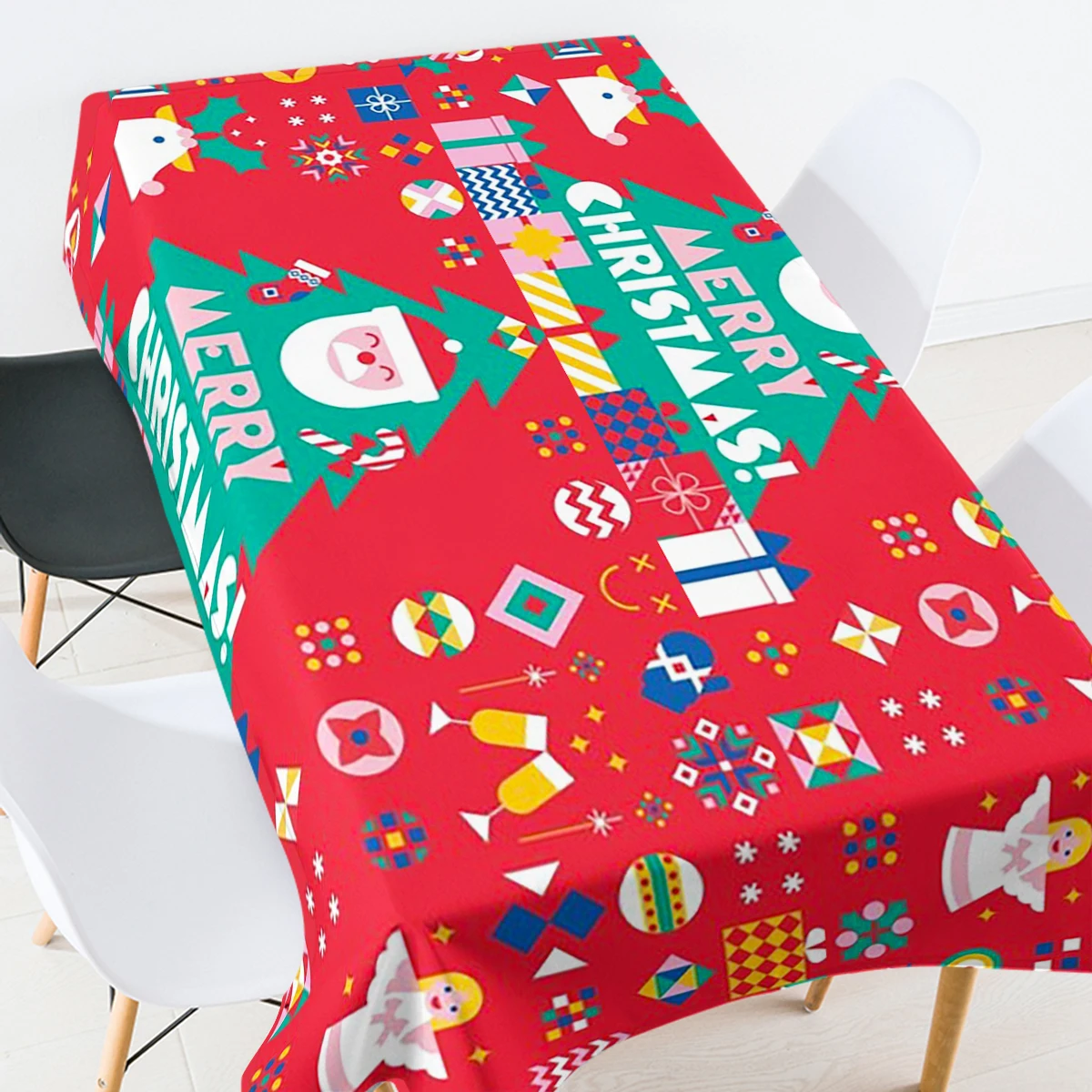 

2022 New Santa Claus Christmas Tree Cartoon Creative Printing Tablecloth European Wedding Decoration Tablecloth Coffee Table