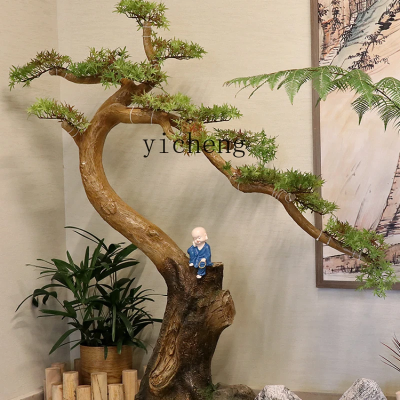 

Zc Large simulation welcoming pine ornaments pine tree outdoor podocarpus beauty pine courtyard interior decoration