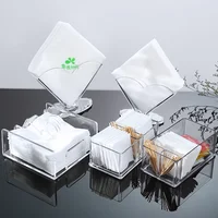 Acrylic Tissue Holder Desktop Vertical Tissue Box Toothpick Holder Thickened Transparent Table Storage Accessories 1