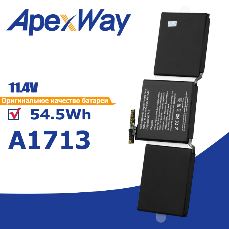 Bateria do Portátil para Apple Macbook Pro 13 A1708 2023 2023 Emc 2978 3164 02000946 Mll42ll 4781mah Apexway-a1713