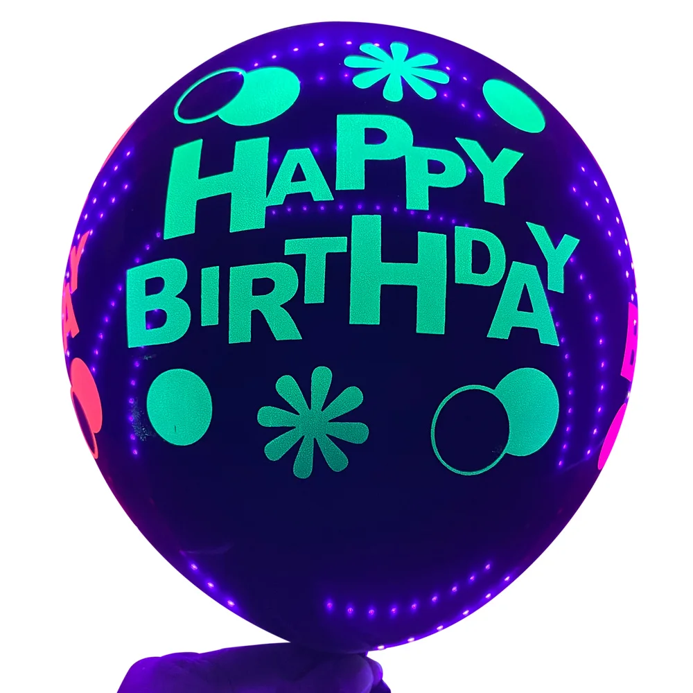 20 шт. воздушный шар с днем рождения светящийся в темноте неоновые светящиеся