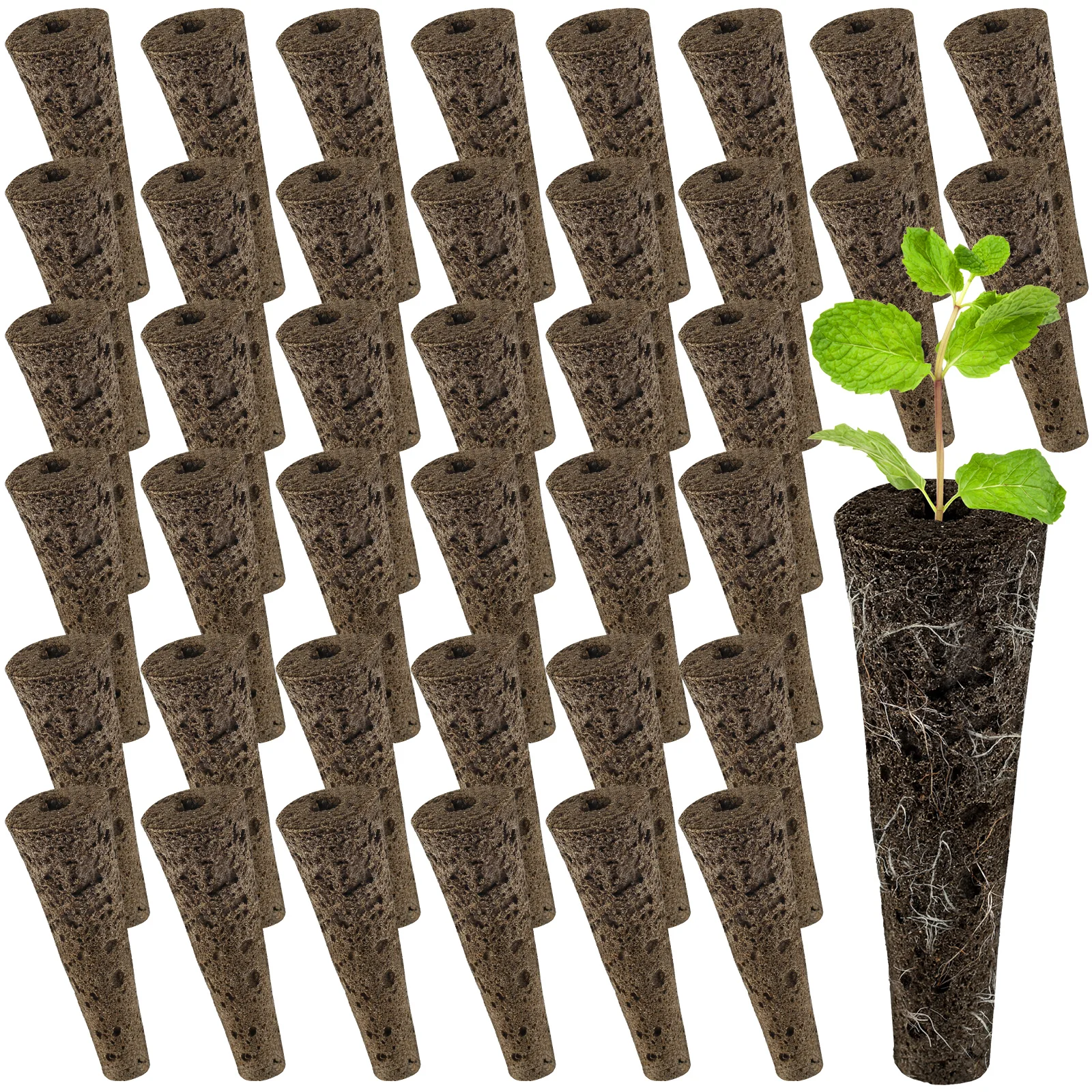 100pcs Grow Sponges Hydroponic Root Sponges Seedling Nursery Bags Hydroponic Germination Tray Plant Rooting Box Hydroponic Gardening Kit Seedling Box Compatible with Seedling Starter Kit Reusable Seed Refill Pods for Hydroponics