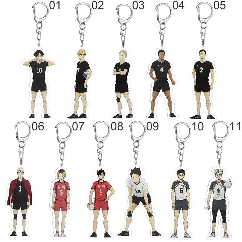 Haikyuu!! Hinata Shoyo Kageyama Tobio Sugawara Koushi Tanaka Ryunosuke anime velloyball boy keyrings