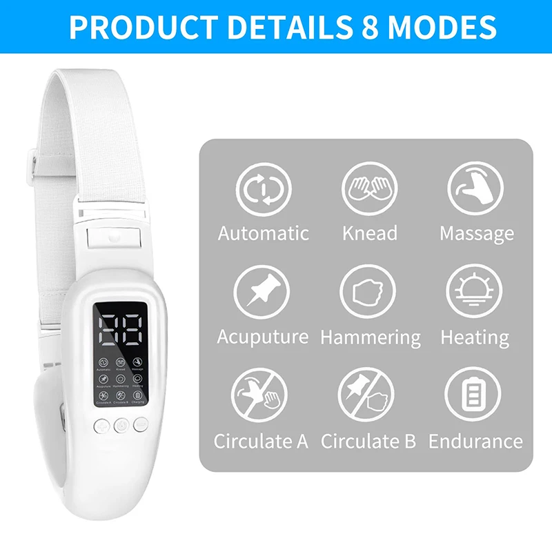 New EMS Microcurrent Electric V-Face Machine Face Lifting Device Hot Compress Vibration Facial Massager Double Chin Remover Tool