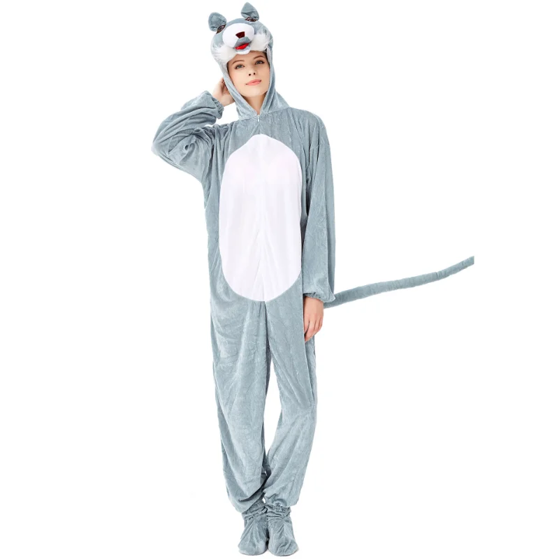

Halloween New Animal Fur Costume Cosplay Big Grey Wolf Role-playing Stage Performance Costumes