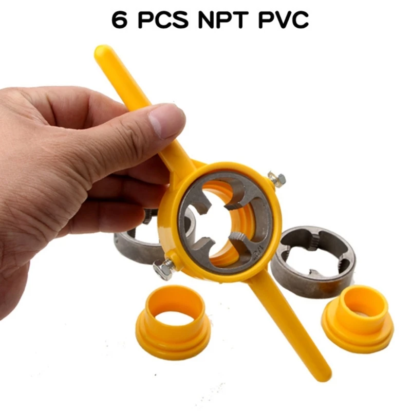 (6pcs) Manual Water Pipe Die Set Tool NPT Thread PVC Thread Plumbing Tool Dropship
