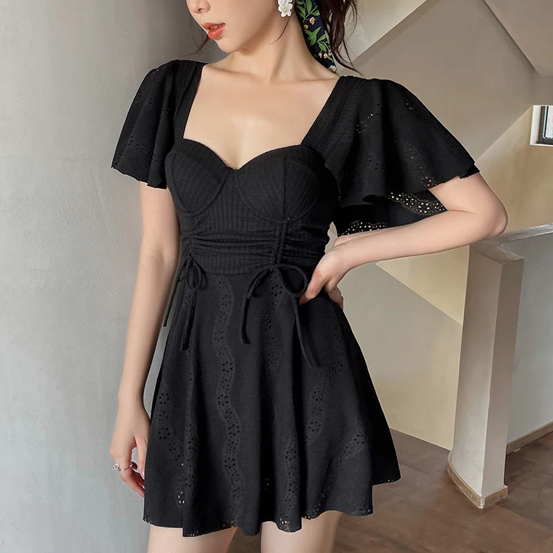 

Swimsuit Women 2023 One-piece Skirt Bath Suit White Black Swimsuit Hot Spring Swimming Skirt Swimsuit Ladies Bath Suit Monokini