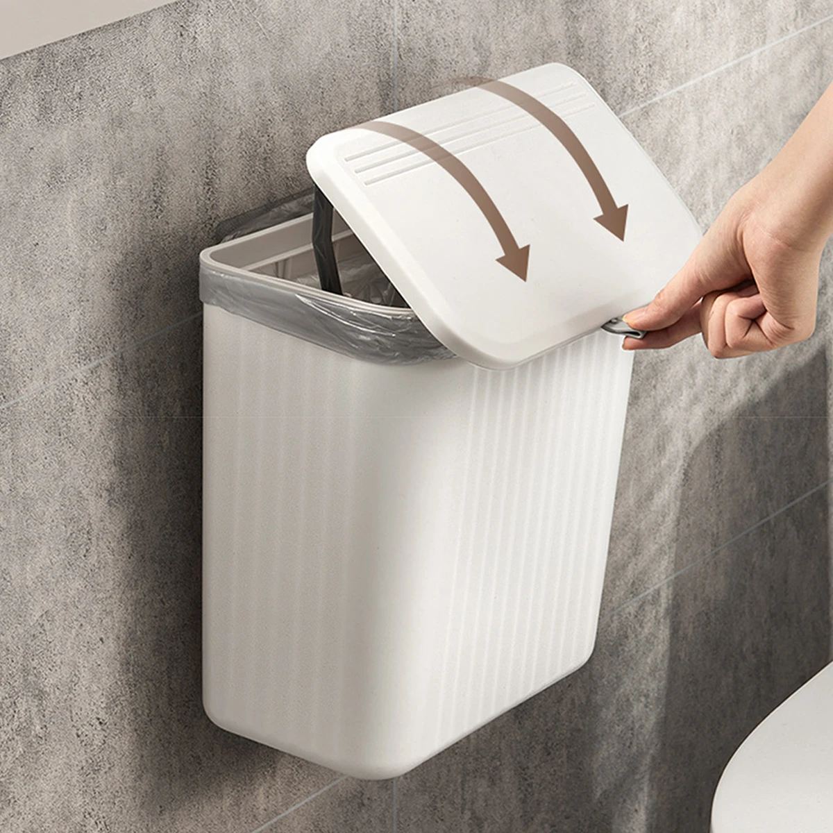 Trash Can Kitchen Wall-mounted Trash Can Household Kitchen Waste Storage Bin Toilet Hanging Toilet Paper Storage Bucket