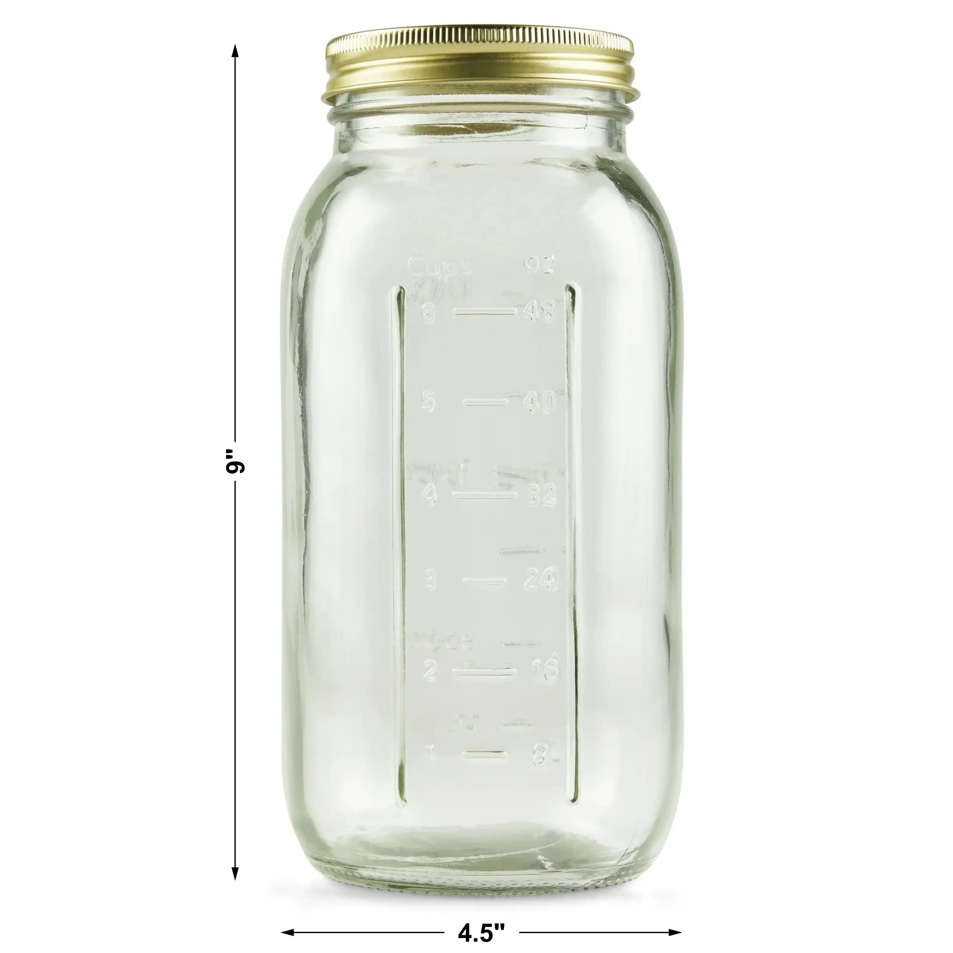 64 oz Mason Jars, Wide Mouth Half Gallon Canning Jars with Lids and Rings, 6-Pack Extra Large Glass Jars for Home Canning and Pantry Storage 3