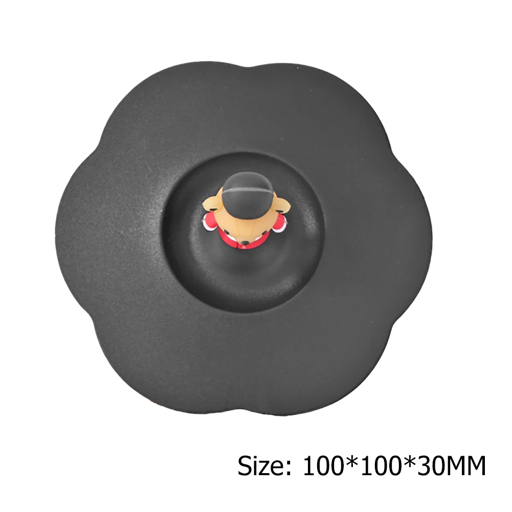 Anti-Dust Silicone Cup Lids Cartoon Cup Sealed Lid Cold/Heat Resistant Drinking Cup Lid Non Slip for Coffee Beer Mug Wine Glass