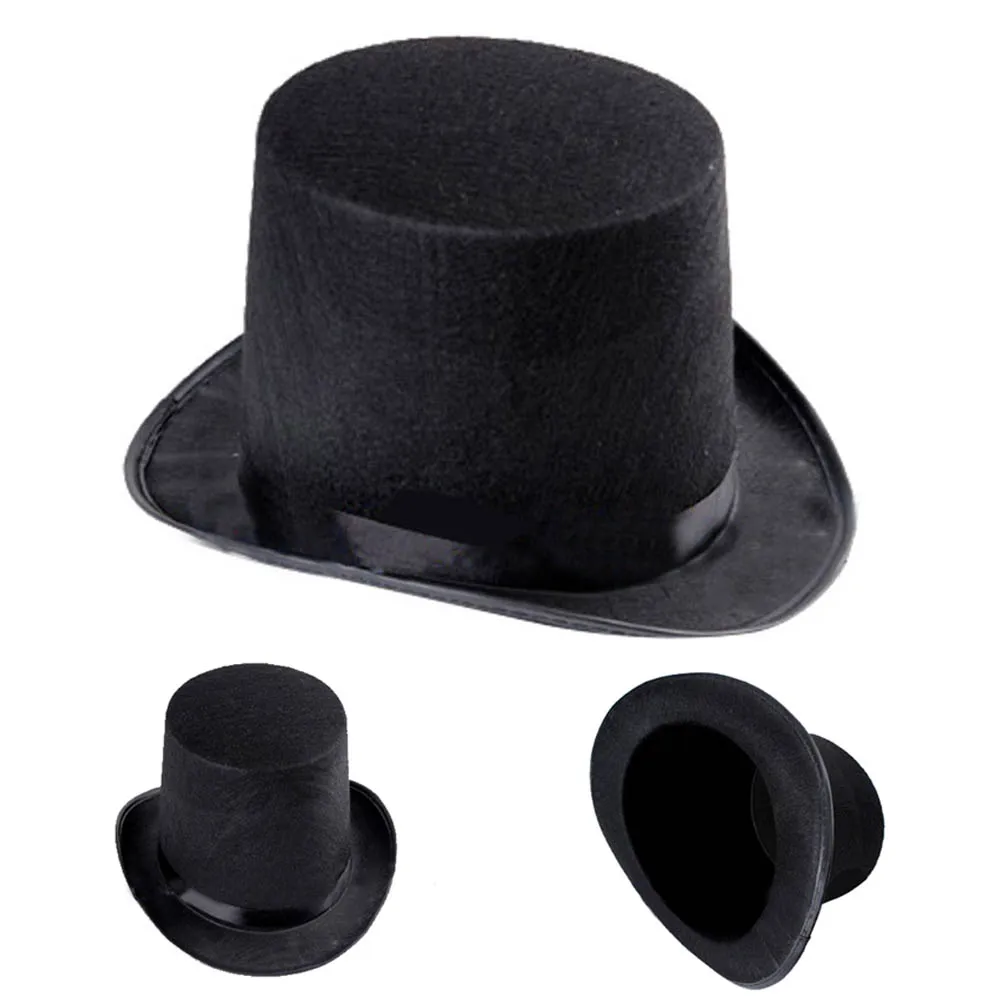 Cosplay Hat Cosplay Prop Accessories Magician Hat for Kids and Adults Christmas Costume Top Hat Polyester Fabric Prop for Dress Up Steampunk Coachman Theme