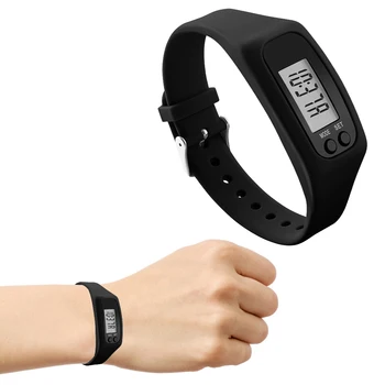 LED Pedometer Bracelet Wrist Calorie Counter 12/24H Time Display Step Counter Watch Walking Running Pedometer for Adults Kids 3