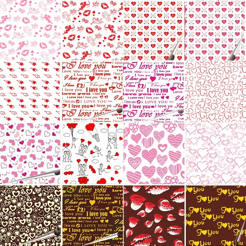 Chocolate Transfer Sheets Edible Paper  Chocolate Transfer Paper Molds -  5pcs - Aliexpress