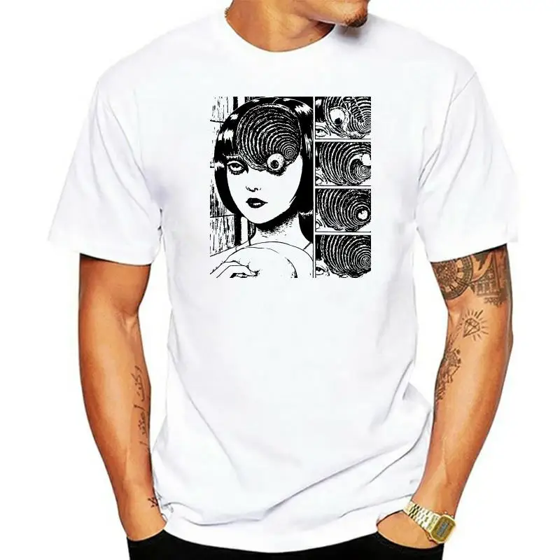 Maglietta Uzumaki Eyeball Cult Junji Ito Horror Manga Anime Giappone Giapponese Tomie Men 2022 Summer Fashion Top Sale Design T-Shirt