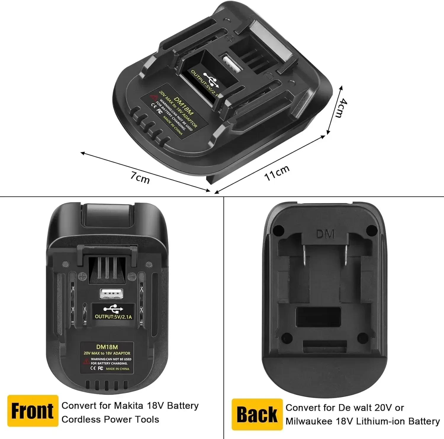 밀워키용 리튬 이온 배터리 어댑터, Dewalt 18v 20v, Makita Bl1830 Bl1850 배터리로 변환, DM18M 전동 공구