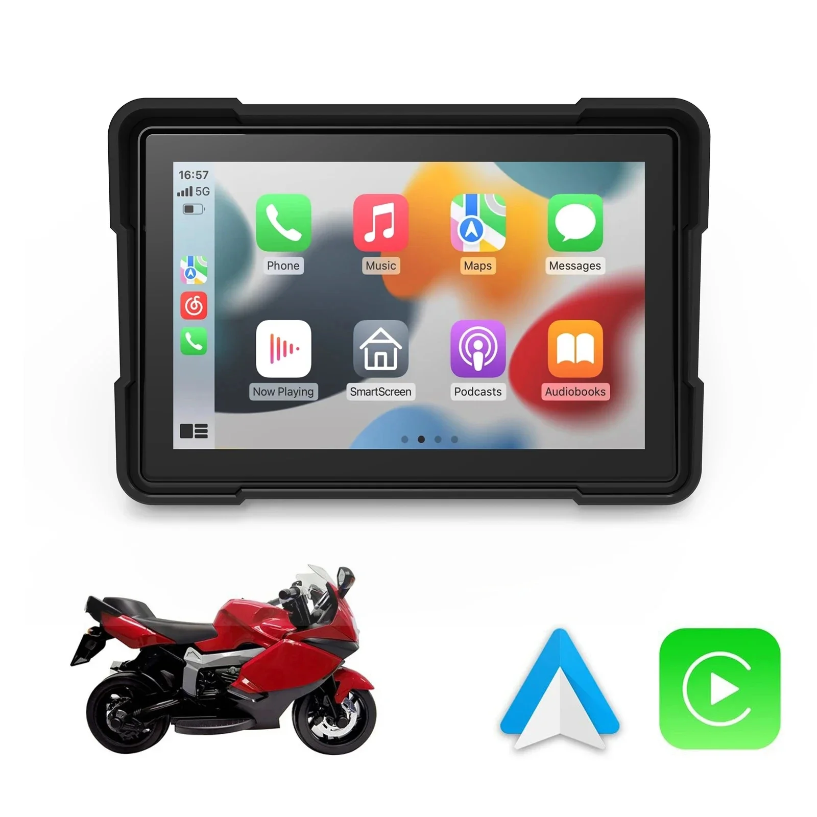 5inch SatNav GPS Powered Motorcycle Mount - Straight Mini USB (SKU 14034)