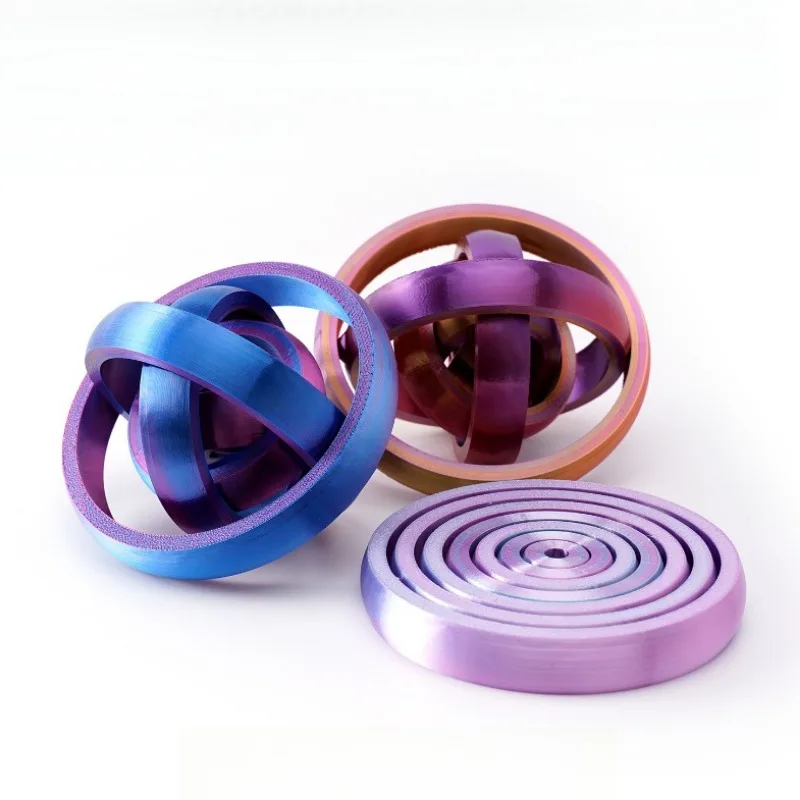 3D Printed Interstellar Decompression Disk Stress Relief Toy Spiral Push Push Music Technological Desk Gadgets Infinite Flip