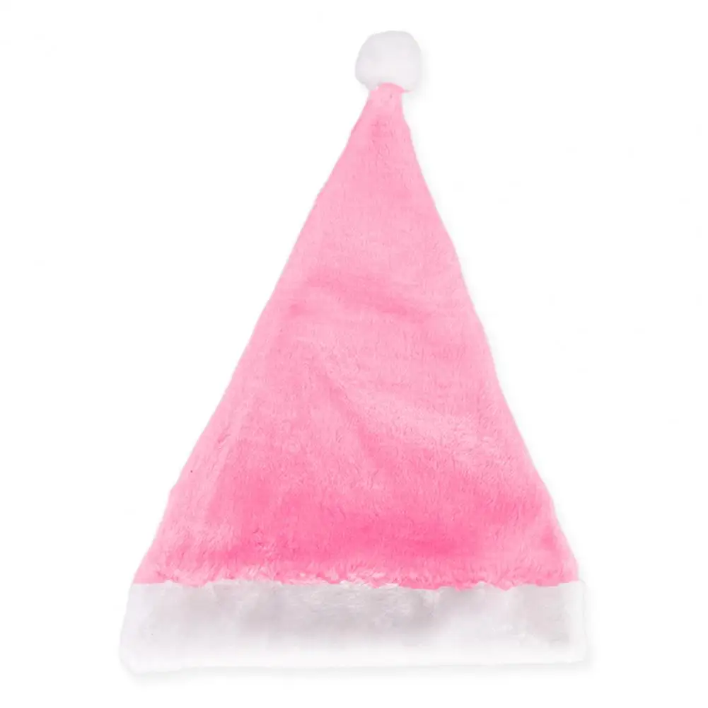 New Year Santa Hat for Women Men Plush Velvet Christmas Hat Soft Holiday Dress-up Party Children Christmas Cap