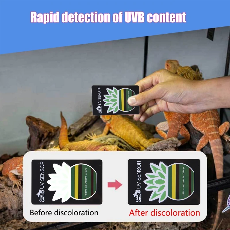 2 Pcs / set Reptile Terrarium UVB Test Card UV Light Lamp Life Tests Paper