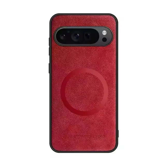 Magnetic Leather Shockproof Phone Case with Magsafe Charging Compatibility