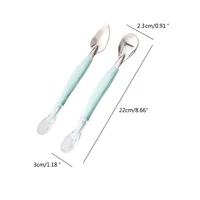 Baby Feeding Spoon Scraper Spoon Silicone Fruit Puree Spoon Supplementary Food Feeder Dual-Head Spoon Toddler Utensil 2