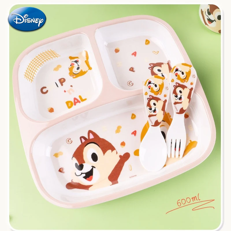 Disney anime chip'n'dale děti lžíce vidlička jídelní příbor kreslený čipem talea děťátko voda pohár mléko hrnky kawaii hlavní jídlo talíř rýže polévka miska