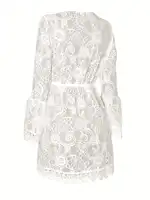 Elegant V-Neck Lace Beach Dress – The Perfect Summer Cover-Up 2