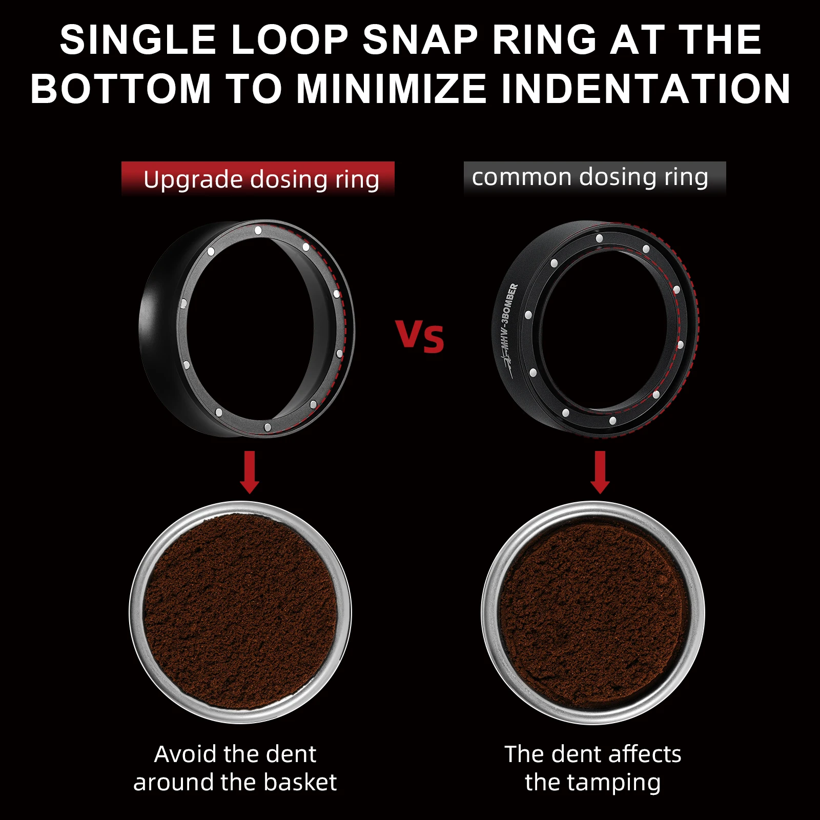 MHW-3BOMBER 58mm Magnetic Coffee Dosing Funnel Compatible with 58MM Portafilter Espresso Dosing Ring Home Barista Accessories