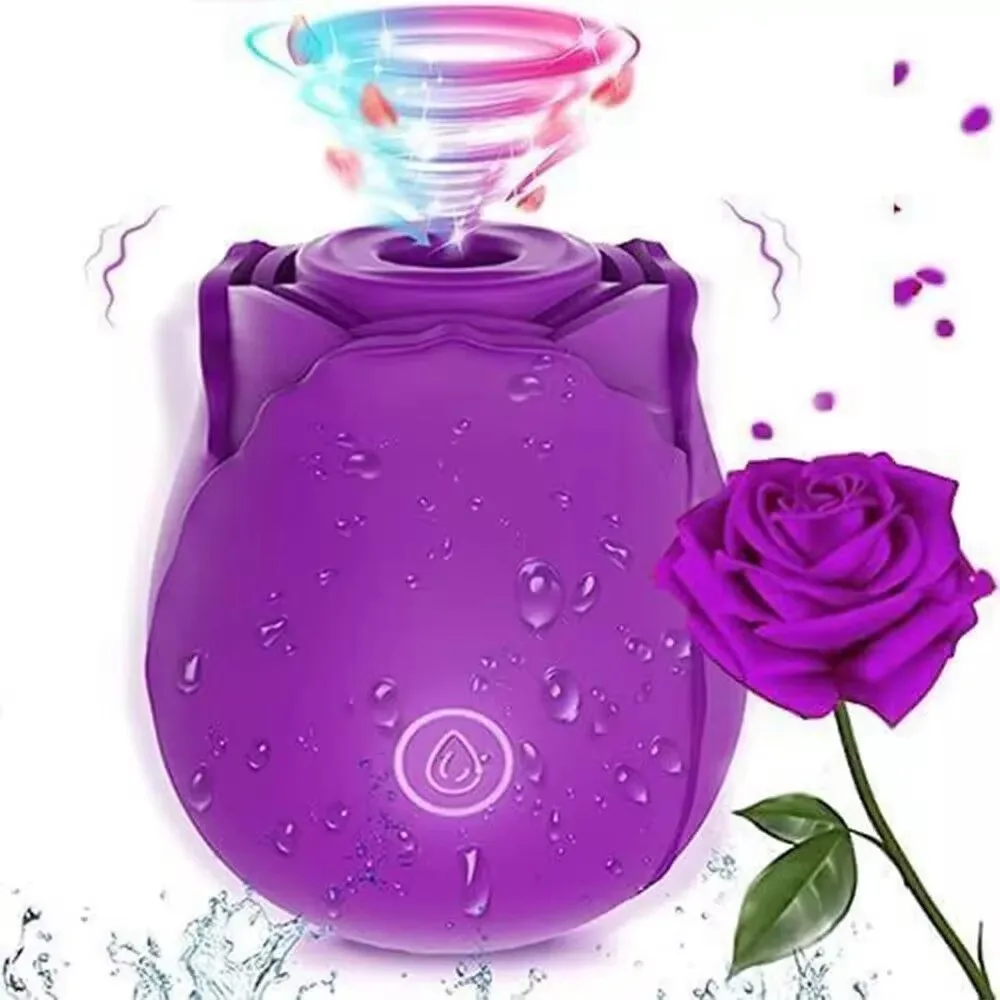 2-in-1-Rosenspielzeug, Simulationsvibrator, leistungsstarke Saugvibratoren, 10 Modi, G-Punkte, vaginale Stimulierung, Saugmassagegerät, Nippel-Sexspielzeug 1
