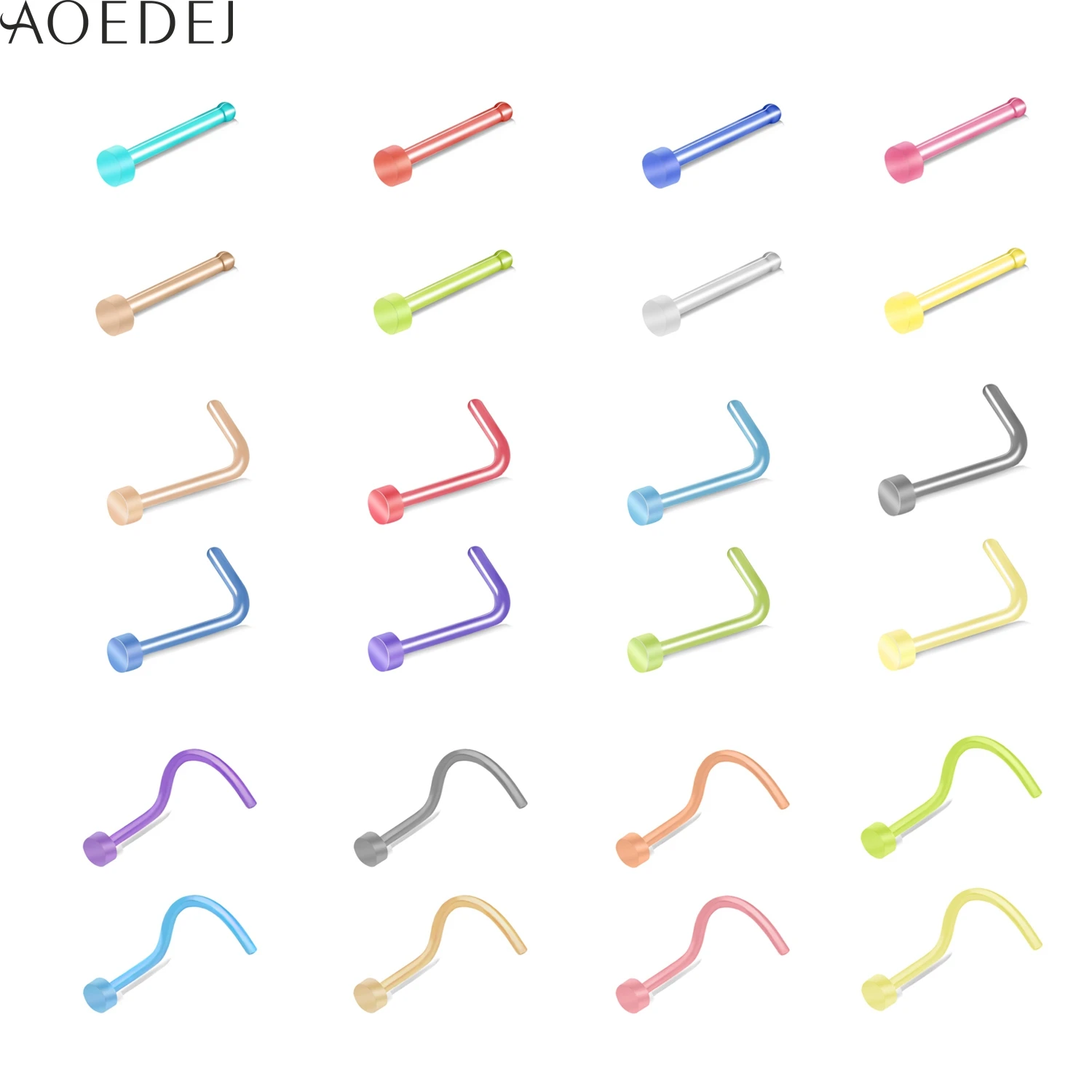 AOEDEJ12pcsLotAntiAllergyAcrylicNoseStudSet20GInvisibleNosePiercingsILS.jpg