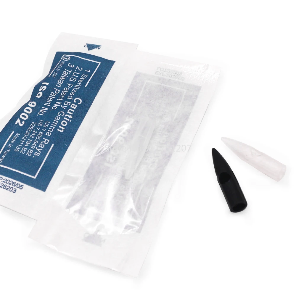 50pcs 1R Needle Tips Transparent/ Black Permanent Makeup Eyebrow and Lip Mosaic/Dragon/Merlin Tattoo Machine Needle Caps