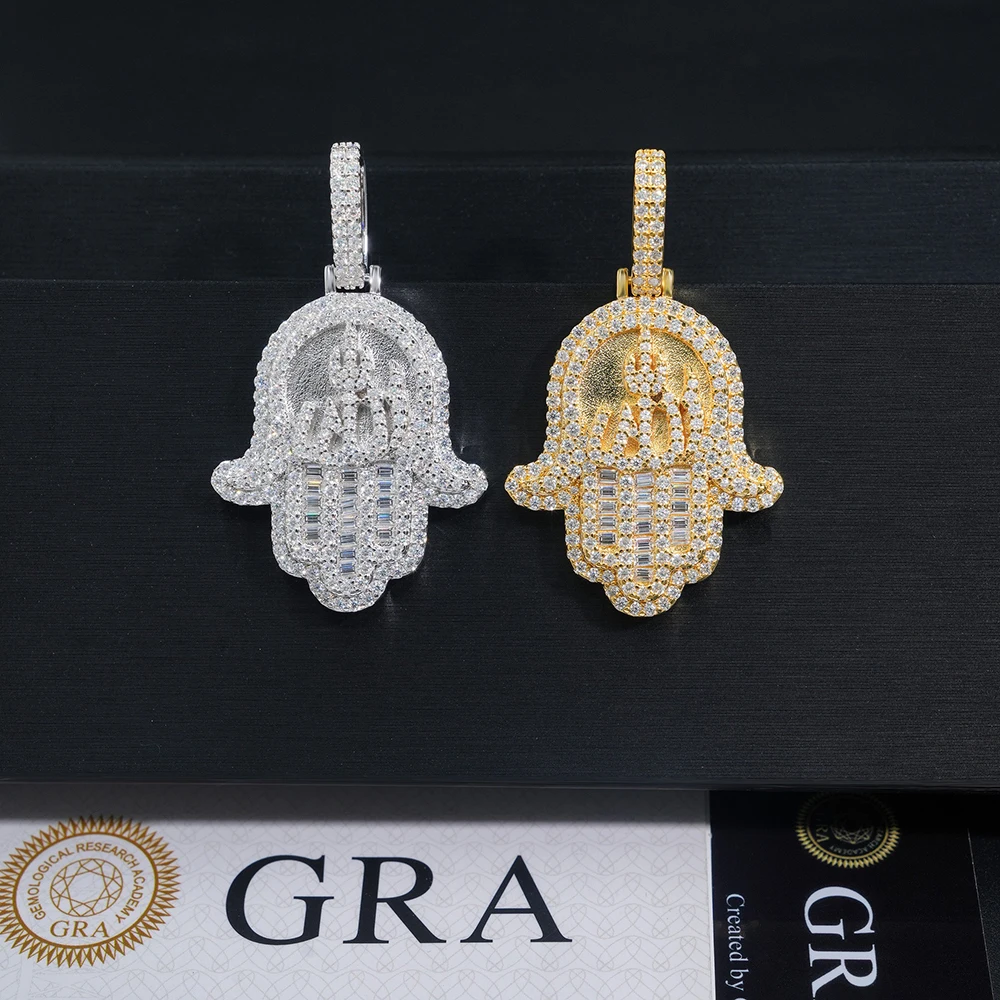 Moissanite Hamsa Hamsa Bangle Real MOISSANITE 14k Rose Gold