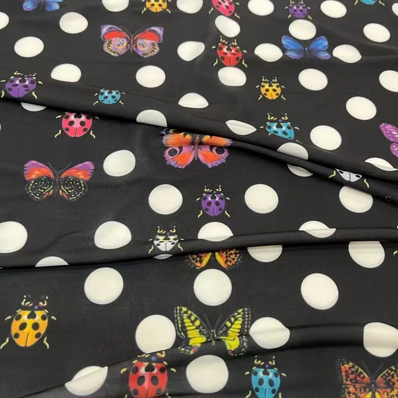 High Stretch Swimsuit Fashion Fabric Brand Simulation Silk Satin Chiffon DIY High Quality Clothing Designer Printed Fabric