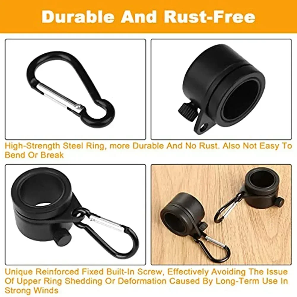 Flag Pole Rings Aluminum Alloy Durable Lightweight No Cracking No Deformation Home Garden 2 Pcs
