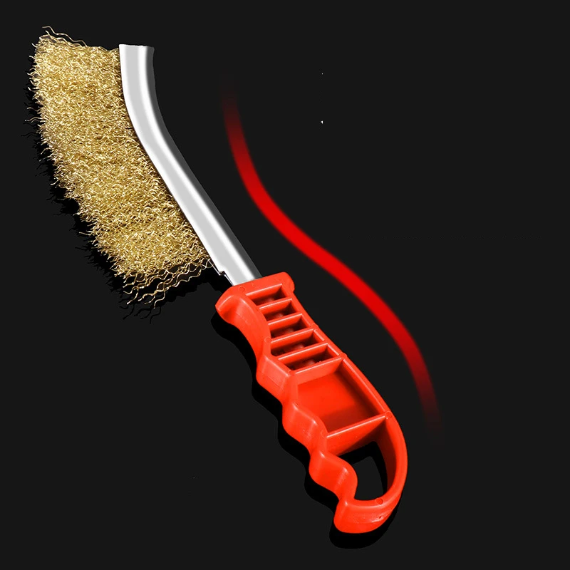 Description Picture 4 of itemCopper Wire Brush with Handle High Density Dangling Metal Bristles Work Space Saving Scrubber Gadget Hand Tools for Cleanning