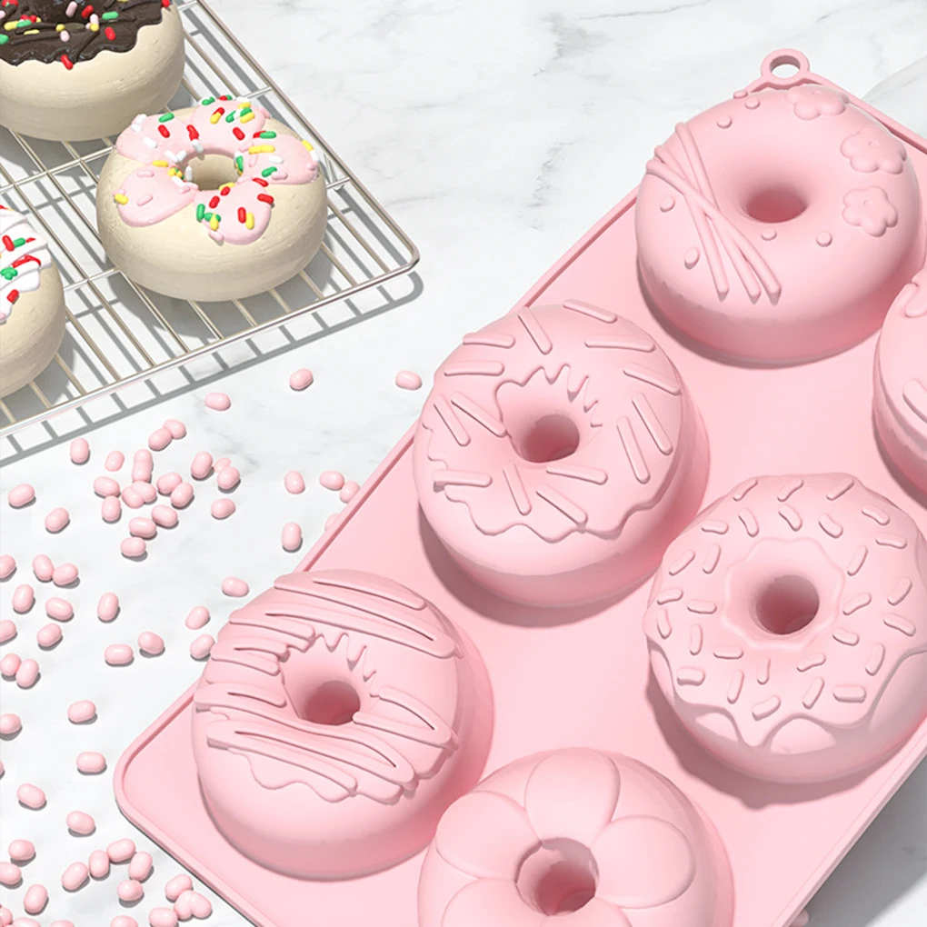 Donut Dessert Making Heat-resistant 6-hole Cake Mold Can Be Baked DIY Baking Mold Biscuit Chocolate