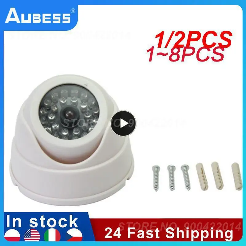 

1/2PCS Wireless Black/White Dummy Camera Fake Plastic Dome CCTV Security Camera With Flashing Led Surveillance System Indoor