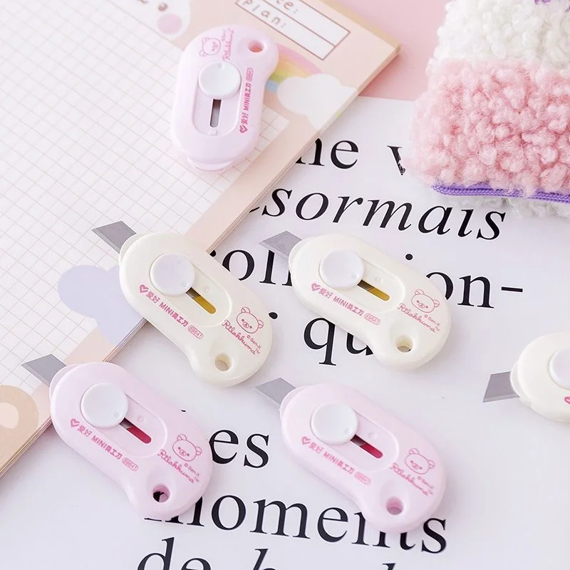 Kawaii Mini Pocket Bear INS Utility Knife Box Knife Paper Cutter Craft Wrapping Stationery 1 PCS utility knife