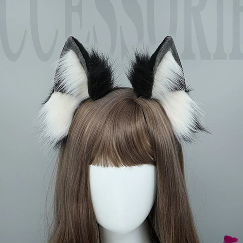 

Anime Headband with Plush Beast Ear Cosplay Headpiece Costume Accessory Canine Dogs Ear Headband Halloween Party Decor