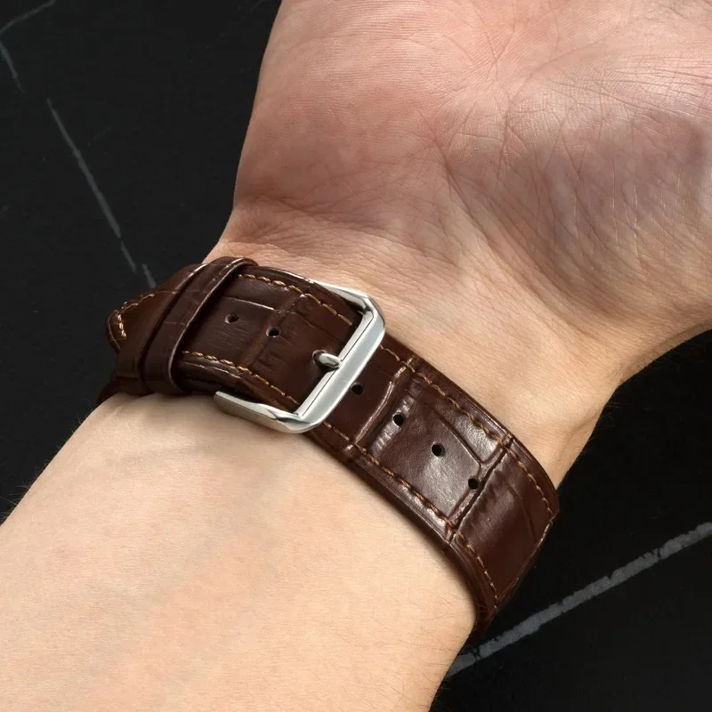 Bamboo Pattern Leather Smartwatch Bracelet Strap