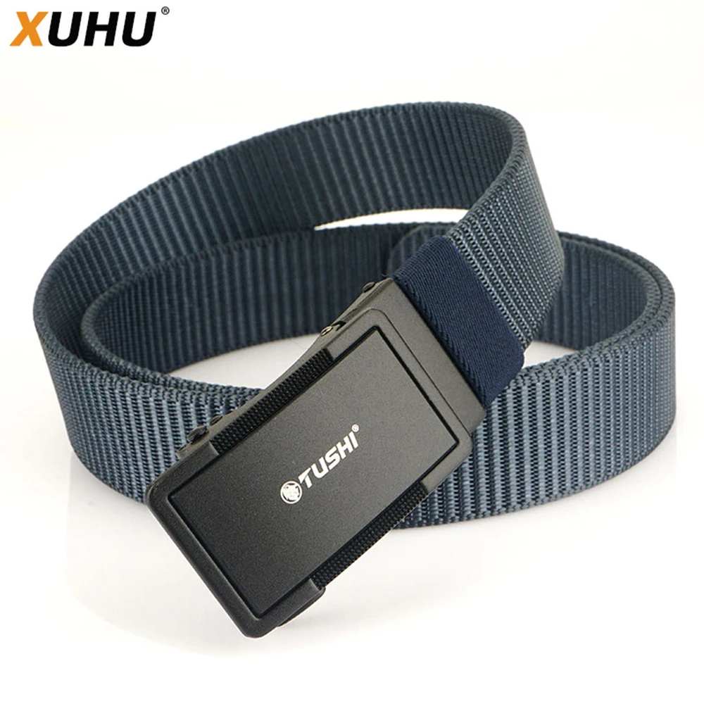 XUHU New Tactical Belt Metal Automatic Buckle Quick Release Belt Casual Tooling Training Belt Breathable Men's Trousers Belt