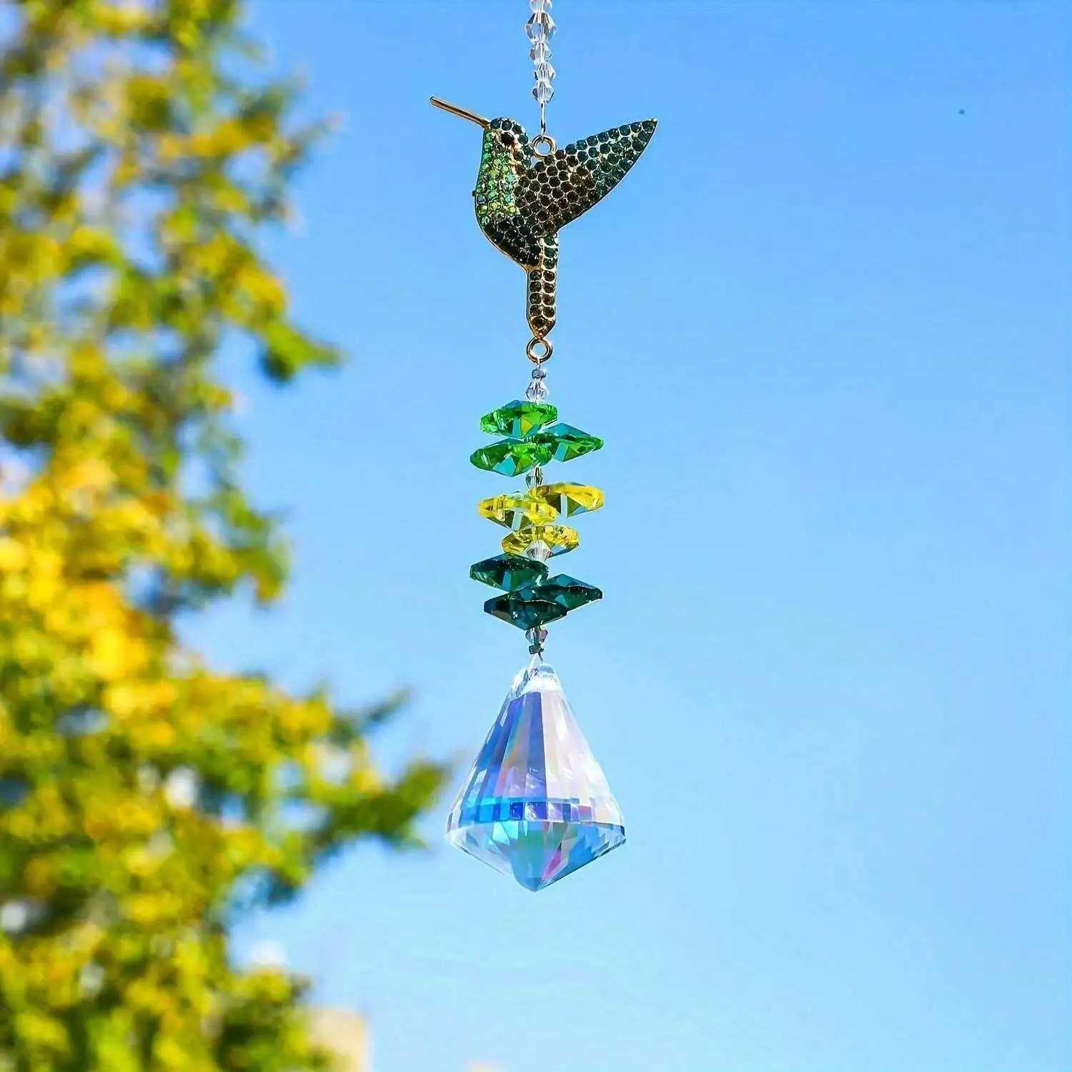 1pc Colored diamond Butterfly Bee hummingbird decoration prisms, Windows, walls, family wedding pendants
