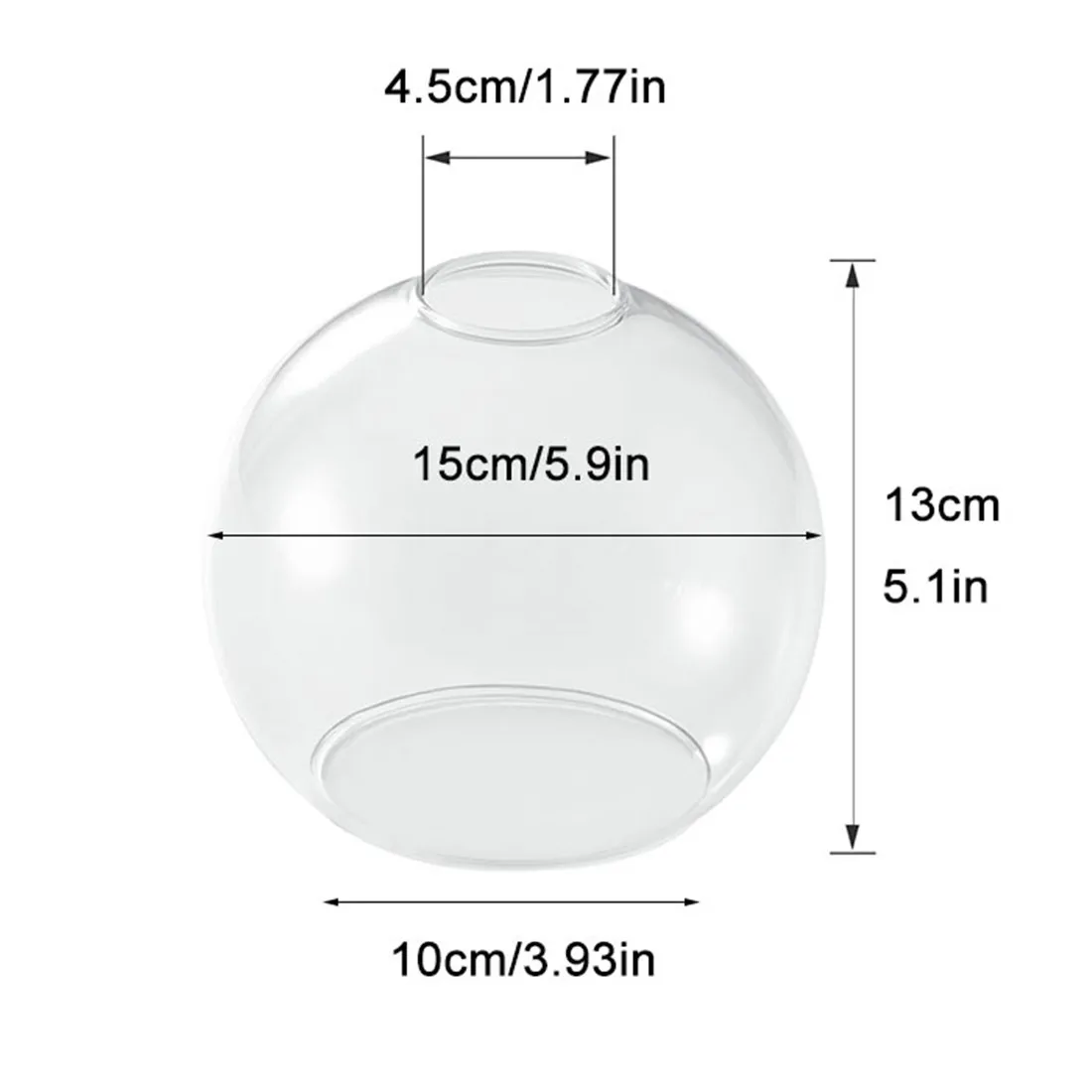 Clear Glass Clear Glass Shade Globe Lampshade with 1-5/8